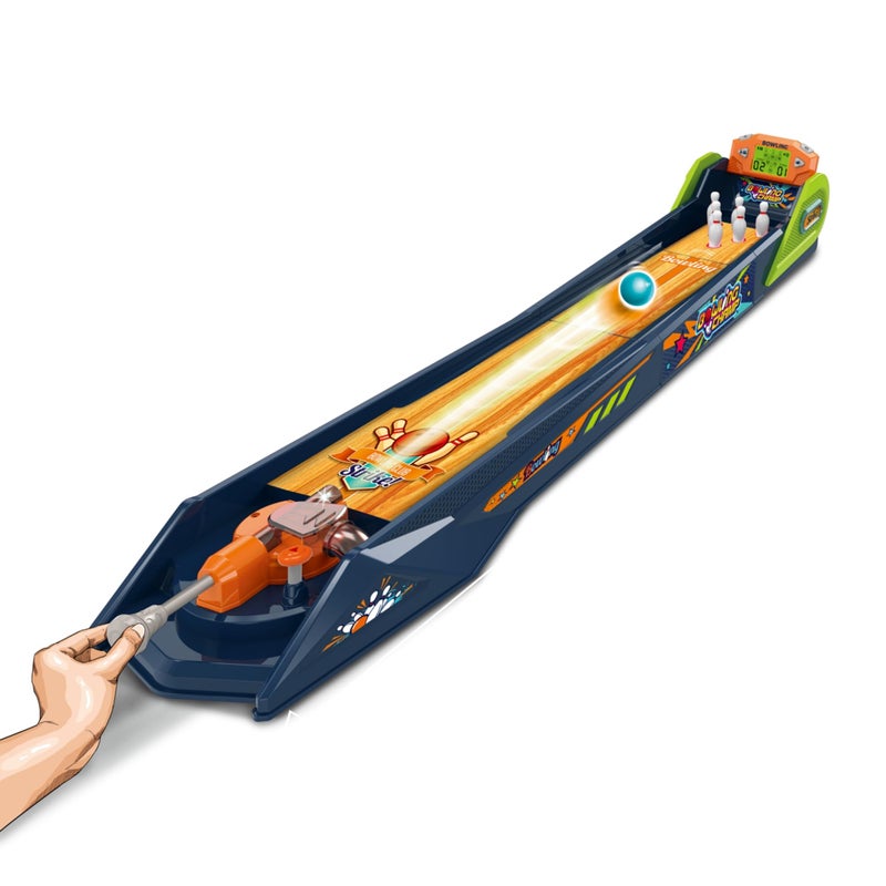 OLEOCA Bowling Game â€” Electronic Tabletop Arcade Game with LCD Auto Scoring, Lights & Sound, Spring-Loaded Launcher & 1-2 Player Modes â€” Mini Bowling Set for Kids - Image 1