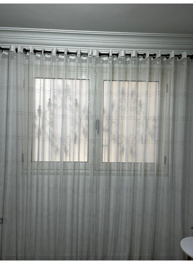 Cartela Curtains - Sheers Curtains Linen -code 120-Color 6 (1 Panel )  Grommet - Image 1