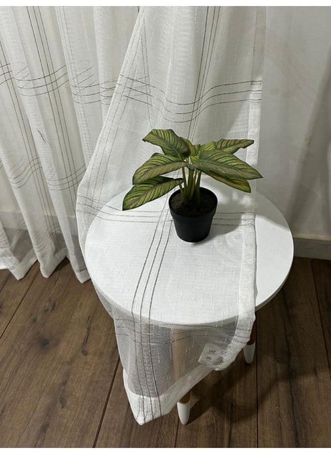 Cartela Curtains - Sheers Curtains Linen -code 120-Color 6 (1 Panel )  Grommet - Image 1