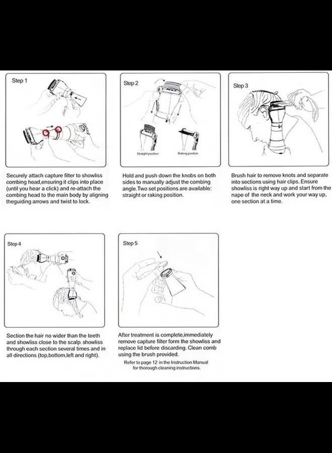 مشط كهربائي لإزالة قمل الرأس، مشط كهربائي لإزالة القمل، علاج قمل الرأس، مشط كهربائي لإزالة قمل الرأس، منظف للشعر (أمريكي، قطعة واحدة) - Image 5
