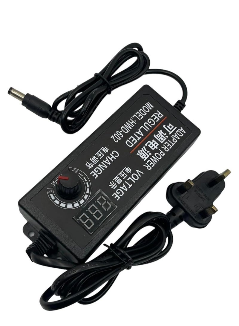Lucky Sky Multi Universal Power Supply Adjustable DC 3V-24V 3A 9W-72W AC/DC Adapter 12V AC Adapter Multi-Voltage 100V~240V AC to DC Variable Power Converter DC Power Adapter with 10pcs Tips Plug. - Image 2