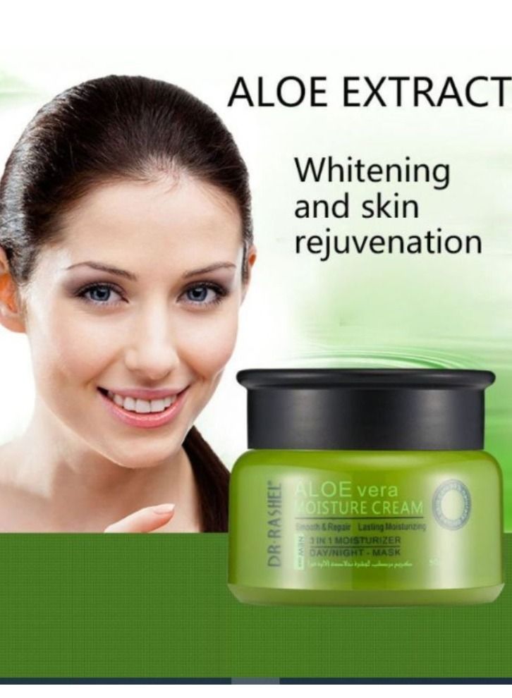 RASHELL 3-In-1 Aloe Vera Moisture Cream Green 50g - Image 1
