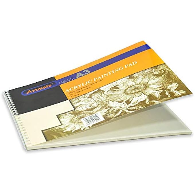 ACRYLIC PAINTING PAD, A3 SIZE (297X420MM), 400GSM HEAVYWEIGHT PAPER, DOUBLE LOOP BINDING, 12 SHEETS PER PAD - JISKHSAC-A3 - Image 2