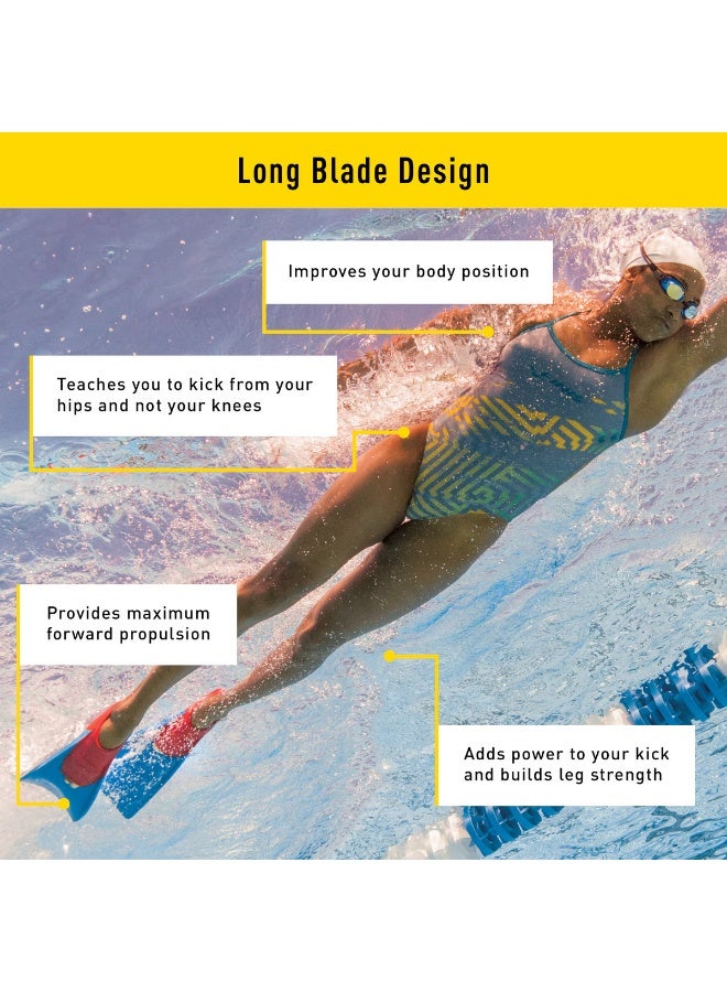 FINIS Long Floating Fins Jr. 6-8 Blue/Purple (Euro 24-26) - Image 3