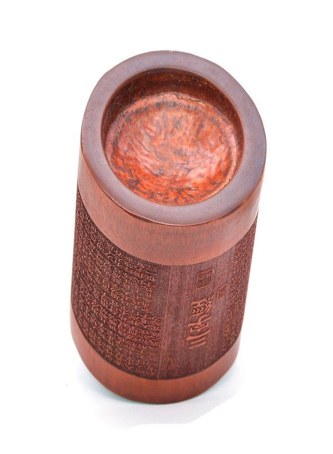 Medifier Vintage Chinese with Three Character Classic Worlds Bamboo Wood Desk Pen Pencil Cup Holder - Image 4