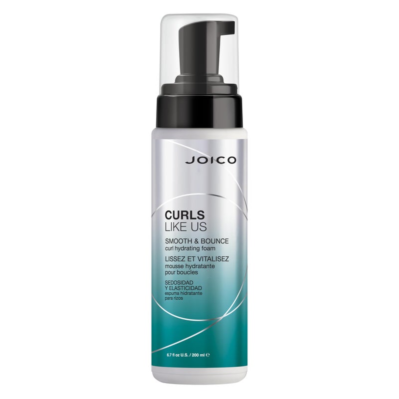 Joico Curls Like Us Smooth  Bounce Curl Hydrating Foam  For Curly Hair  Reduce Frizz  Enhance Curl Patterns  72Hour Humidity Protection  With Moringa Seed  Algae Oil  67 Fl Oz