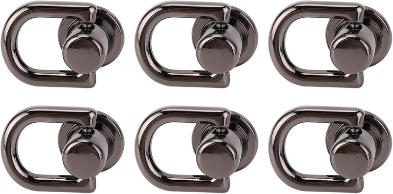 Silver Black 20 Screw Rivets 16x12mm Metal D Ring For Bags Wallets Leather Jackets - Image 1