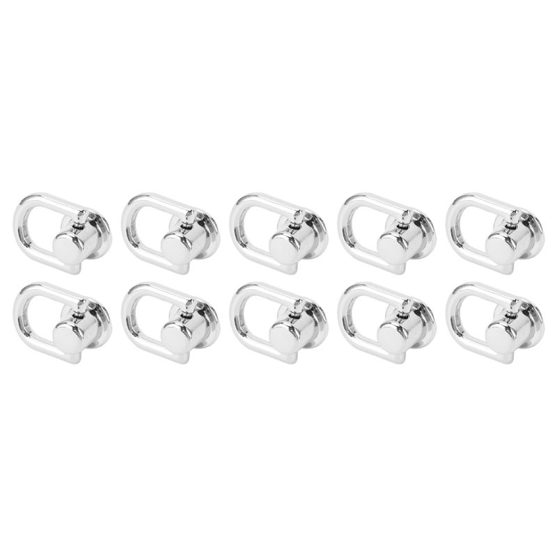 Silver Black 20 Screw Rivets 16x12mm Metal D Ring For Bags Wallets Leather Jackets - Image 3
