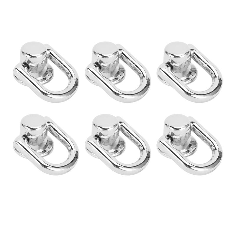 Silver Black 20 Screw Rivets 16x12mm Metal D Ring For Bags Wallets Leather Jackets - Image 2