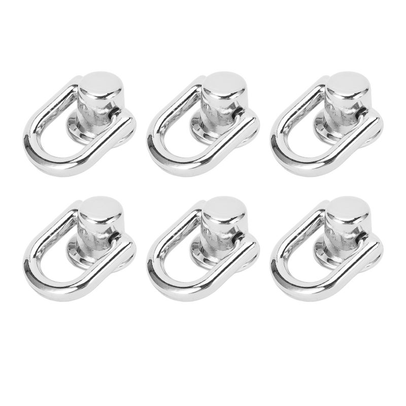 Silver Black 20 Screw Rivets 16x12mm Metal D Ring For Bags Wallets Leather Jackets - Image 4