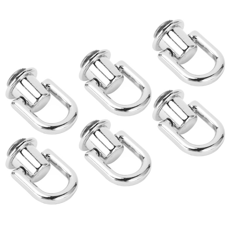 Silver Black 20 Screw Rivets 16x12mm Metal D Ring For Bags Wallets Leather Jackets - Image 5