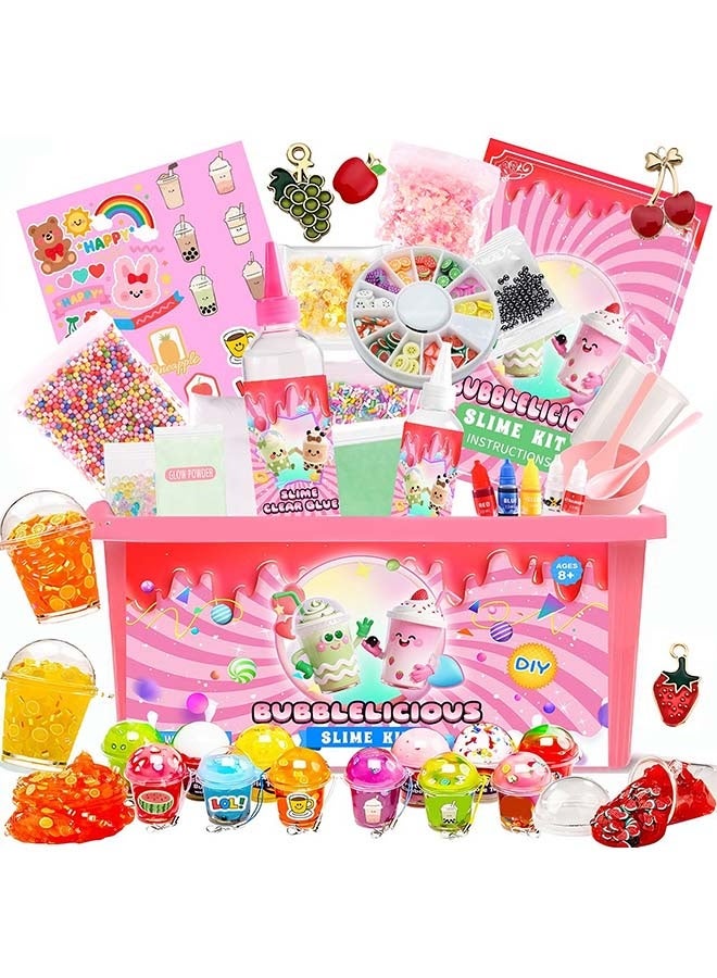 Beauenty Bubblelicious Slime Making Kit for Kids 8+ - DIY Sensory Slime Toys Set with Bubble Tea Charms, Glow Powder & Multiple Containers - Fluffy Cloud Butter Slime Gifts for Party Favors & Birthdays - Image 1