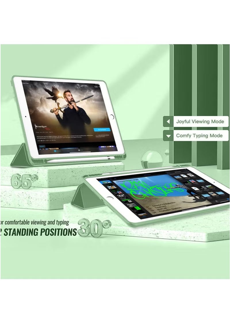 JAJEEK iPad 9th Generation Case 2021 / iPad 8th Generation Case 2020 / iPad 7th Gen 2019 – 10.2 Inch Protective Case with Built-In Pencil Holder, Clear Transparent Back, Auto Wake/Sleep Cover, Shockproof Design, Stylish See Green Color for Everyday Use - Image 4