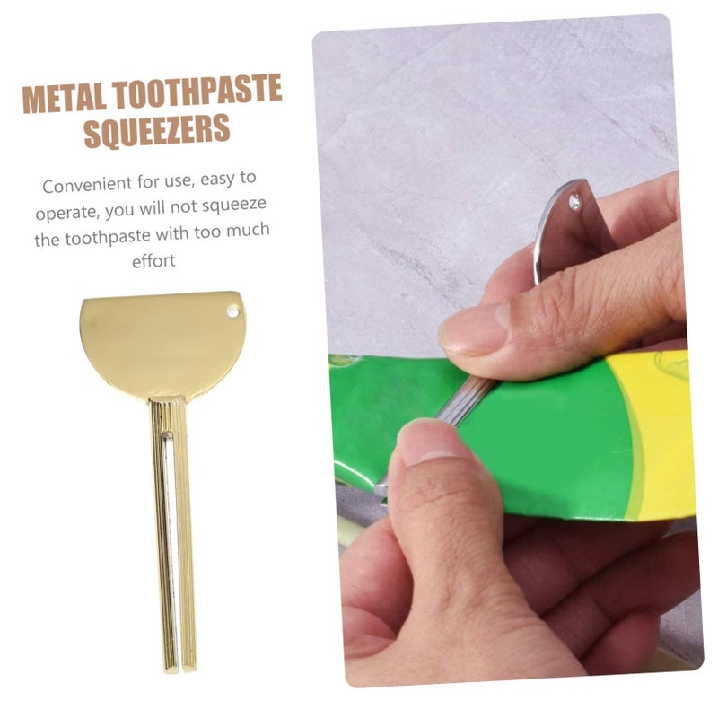 2pcs Stainless Steel Key Toothpaste Dispenser Tube With Metal Rollers Beauty Tool - Image 4