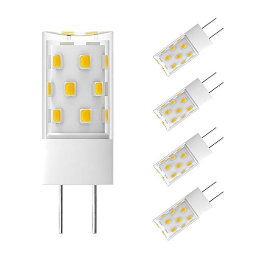 TAIYALOO GY6.35 LED Bulb 5W Equivalent to 50W Bi-pin Base Halogen Bulb, AC/DC 12V Daylight White 6000K for Pendant Light, Chandelier, Desk Light, Accent Lights, Landscape Lighting, Non-Dimmable (4 Pack) - Image 1