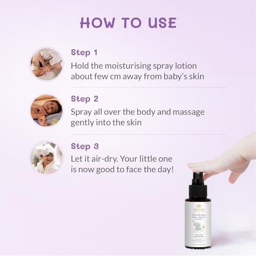 AreoVeda Oil-free Moisturising Baby Spray Lotion (50ml) With Canadian Willowherb & Pentavitin | Provides 72 Hrs Hydration & Soothes Baby Acne | Suitable For Sensitive Skin & Safe From Day 1 | Dermatologically Tested, Cellularly Proven, Ecocert Certified, & EWG Verified | pH Balance, Toxin & Artificial-fragrance Free. - Image 5