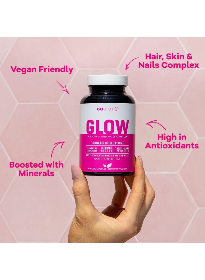 GoBiotix Glow Hair, Skin, and Nails Complex for Women - 90 Capsules - Image 2