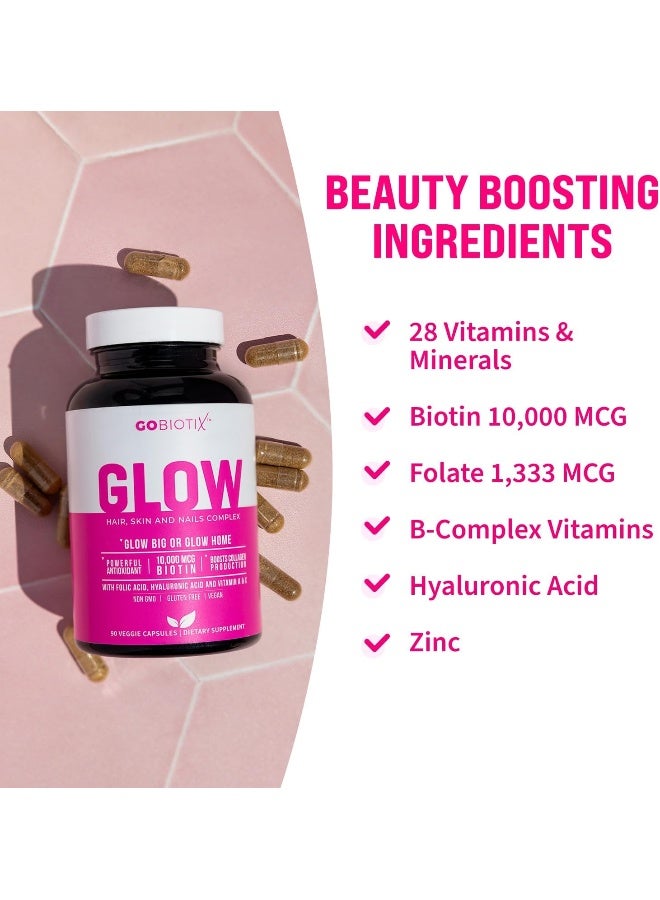 GoBiotix Glow Hair, Skin, and Nails Complex for Women - 90 Capsules - Image 5