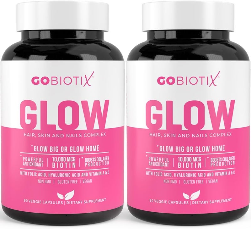 GoBiotix Glow Hair, Skin, and Nails Complex for Women - 90 Capsules - Image 1