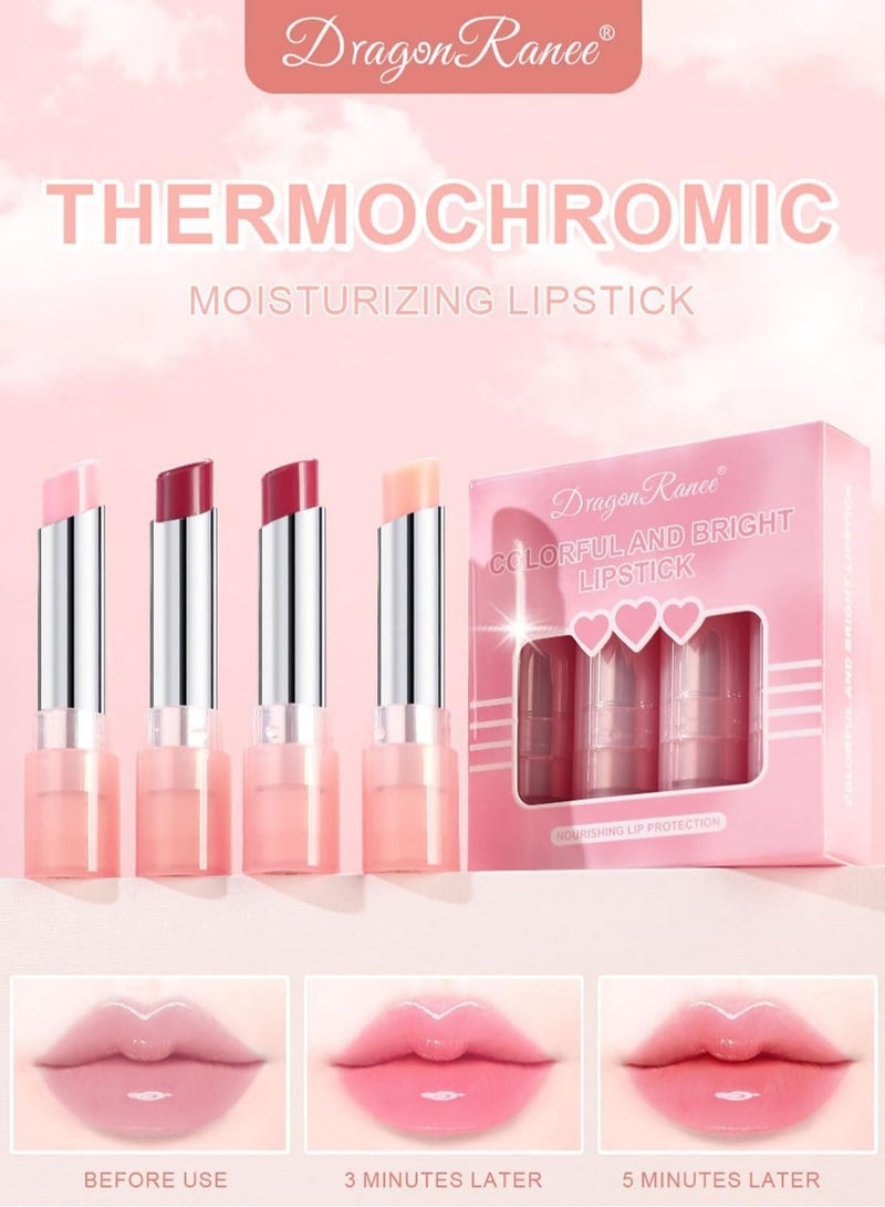 Dragon Ranee 4Pcs Magic Color Changing Lipstick, Moisturizing Lip Tinted Glaze Set for Women - Image 2