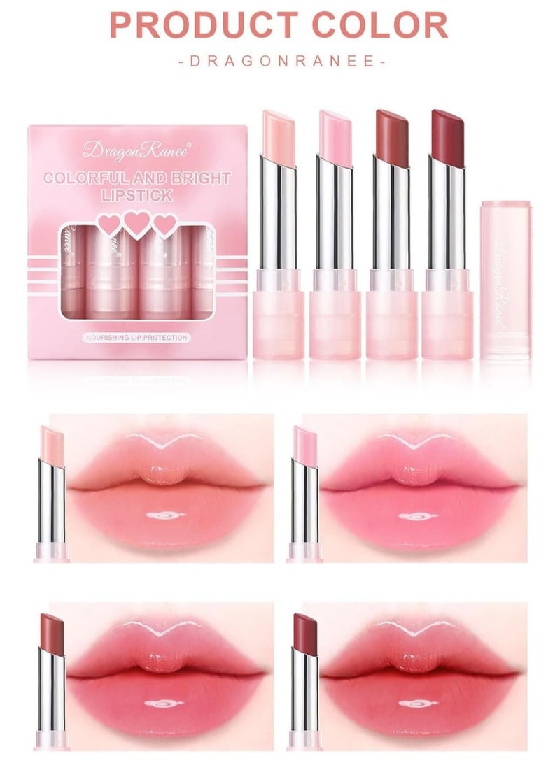 Dragon Ranee 4Pcs Magic Color Changing Lipstick, Moisturizing Lip Tinted Glaze Set for Women - Image 5