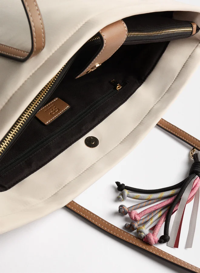 PARFOIS Nylon Shopper Bag With Exterior Pocket