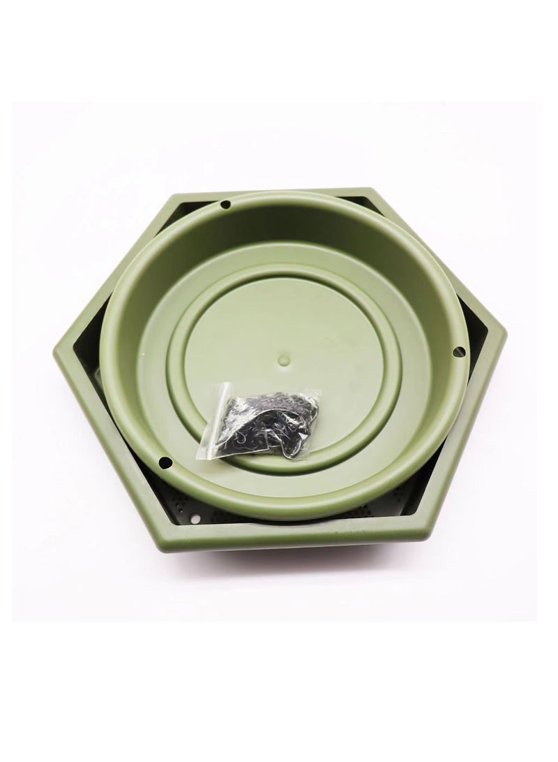 general Hanging Bird Feeder, Humming Birds Feeders for Outside, Outdoors 2 in 1 Bird Bath Seed Tray, Outdoor Garden Backyard Outside Decoration for Wild Birds, Cardinal, Bluebird, Chickadee, House Finch - Image 2