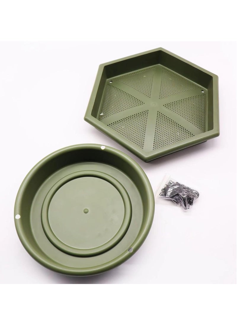 general Hanging Bird Feeder, Humming Birds Feeders for Outside, Outdoors 2 in 1 Bird Bath Seed Tray, Outdoor Garden Backyard Outside Decoration for Wild Birds, Cardinal, Bluebird, Chickadee, House Finch - Image 3