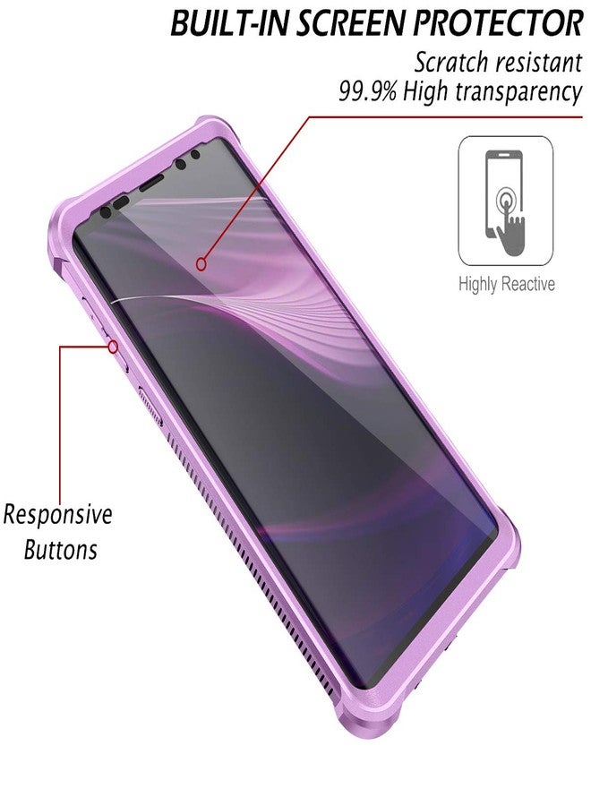 Dexnor Galaxy Note 9 Case with Screen Protector Clear Military Grade Rugged 360 Full Body Protective Shockproof Hard Back Cover Defender Heavy Duty Bumper Case for Samsung Note 9 - Purple - Image 4