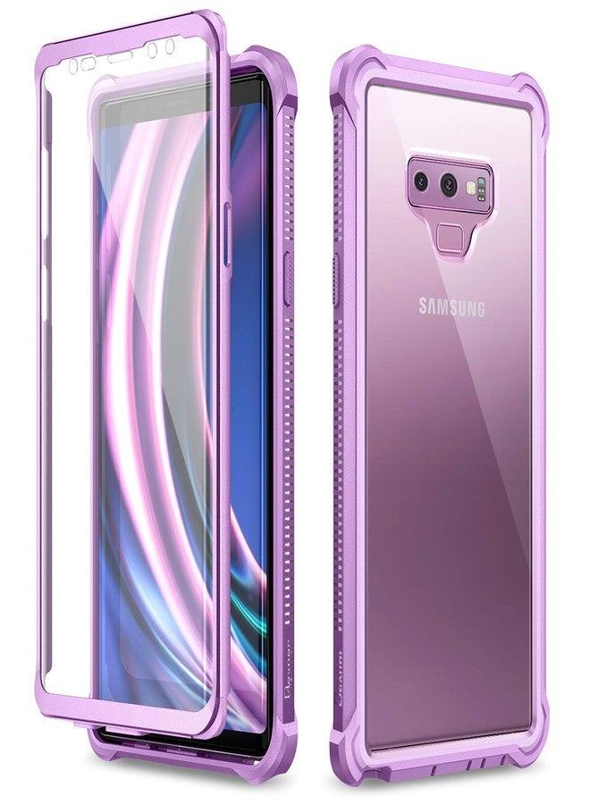 Dexnor Galaxy Note 9 Case with Screen Protector Clear Military Grade Rugged 360 Full Body Protective Shockproof Hard Back Cover Defender Heavy Duty Bumper Case for Samsung Note 9 - Purple - Image 1