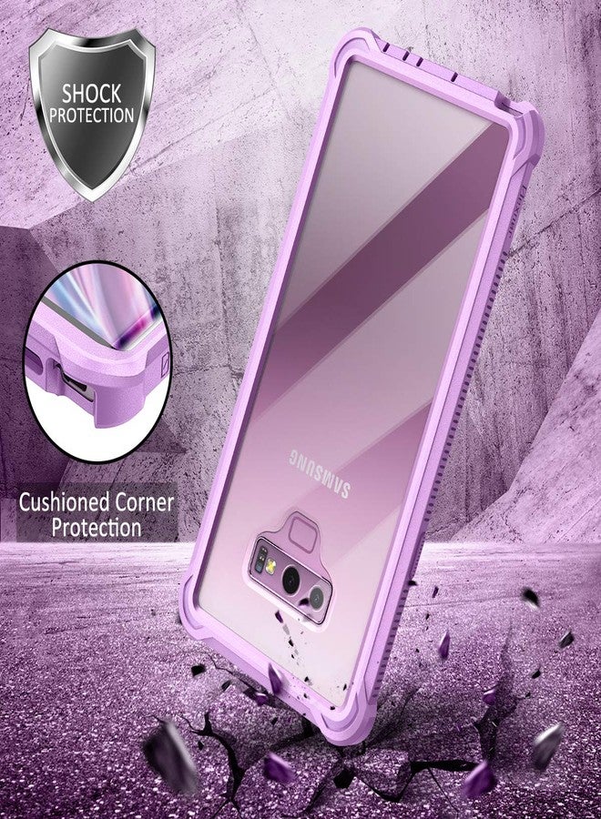 Dexnor Galaxy Note 9 Case with Screen Protector Clear Military Grade Rugged 360 Full Body Protective Shockproof Hard Back Cover Defender Heavy Duty Bumper Case for Samsung Note 9 - Purple - Image 5