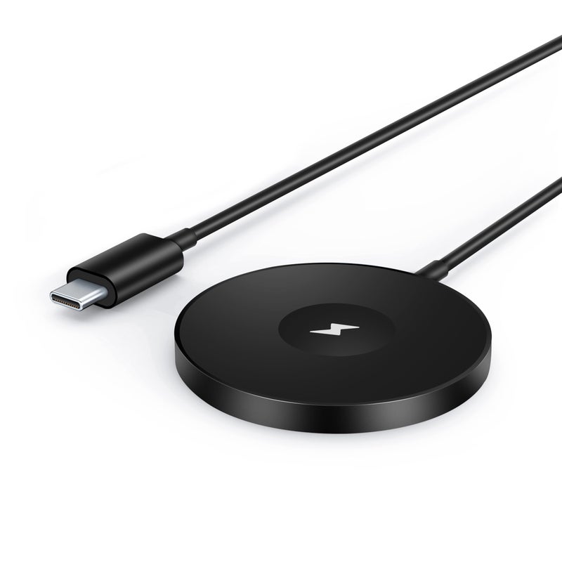 Ueuoe 3 in 1 Magnetic Wireless Charging Station, 15W Fast Charger Compatible with iPhone 17/16/15/14/13/12 Series, Apple Watch 9-2/SE, AirPods Pro 3/2/1, for Bedside Desk Travel Home Office (Black) - Image 1