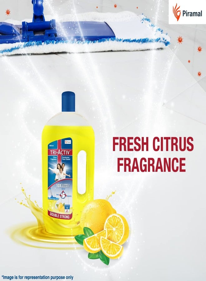 Tri-Activ Double Strong Disinfectant Floor Cleaner | Half Cap Only | 10X Cleaning with 99.9% Germ kill | Citrus Fragrance - Pack of 2 (1000ml x 2 Units) - Image 5
