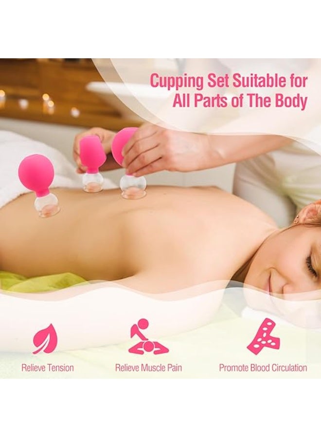 5-Piece Professional Glass Cupping Set with Silicone Suction Bulbs - Fireless Medical Vacuum Massage Kit for Face & Body - Deep Tissue Therapy for Pain Relief, Muscle Fatigue & Skin Rejuvenation - Image 5