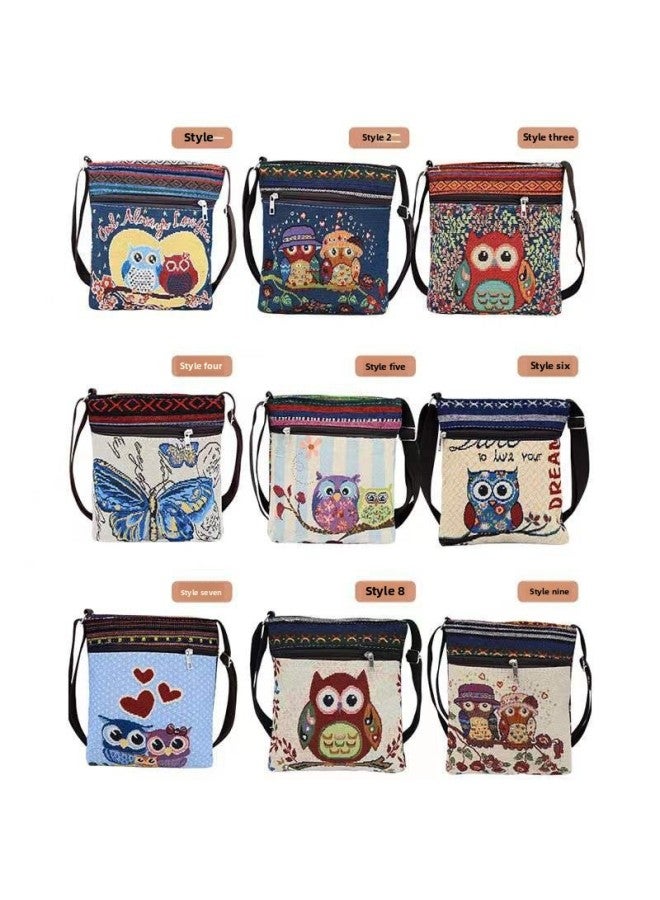 Ethnic Embroidered Crossbody Bag Cute Elephant Butterfly Chinese Style Canvas Bag Women's Fashion Mobile Phone Shoulder Bag-Color:Crossbody Bag, 20-Size:22*18cm  - Image 4