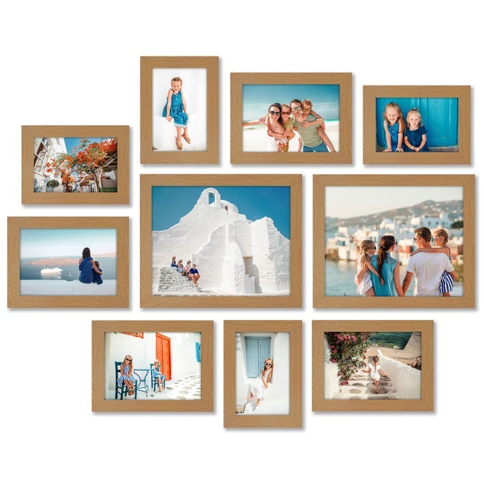 SET OF 10 PICTURE FRAMES WITH SHATTERRESISTANT GLASS GALLERY WALL FRAME SET WITH TWO 8X10 FOUR 5X7 AND FOUR 4X6 FRAMES SIGNATURE COLLECTION DARK OAK