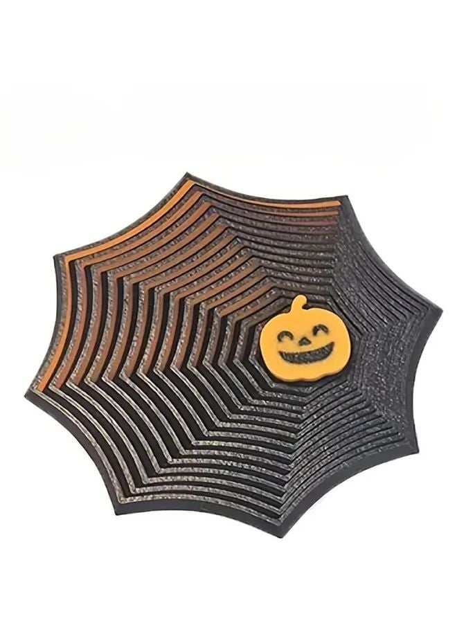 Pumpkin 3D Printed Spider Web Fidget Spinner Toy with Handles for Adults - Image 1