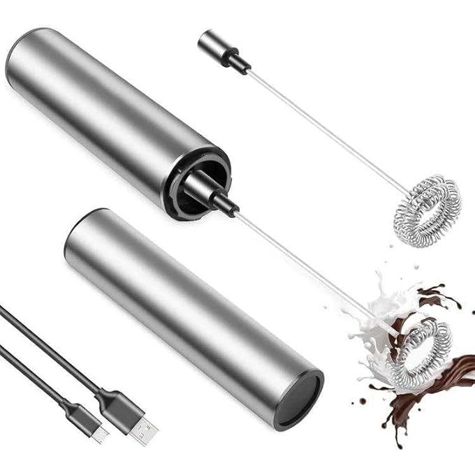 SWIUKPHE Milk Frother Handheld Whisk Beater Drink Foam Mixer With Usb Rechargeable 2 Speeds Foam Maker Mini Frother For Coffee CappuccinoLatte Hot Chocolate Egg Mini Frother Coffee Frother - Image 2
