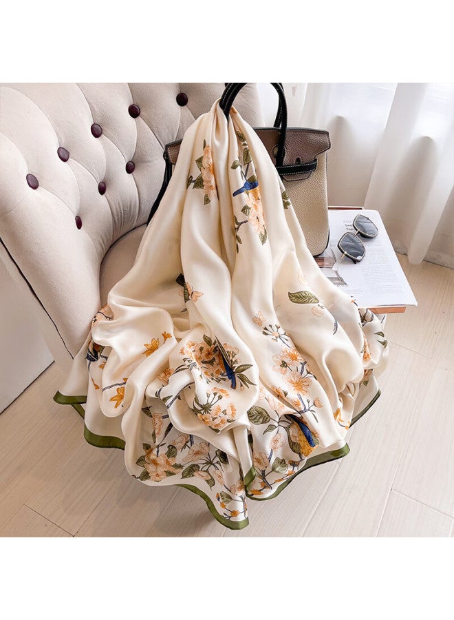 Hang Silk House Hangsi Mansion Silk Scarf Gift Box Set, Two-piece Scarf Shawl For Mother's Birthday Mother's Day Gift Women Practical Summer Wooden Comb - Image 4