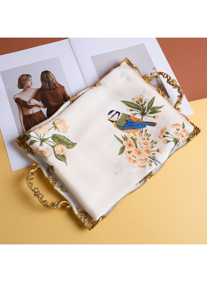 Hang Silk House Hangsi Mansion Silk Scarf Gift Box Set, Two-piece Scarf Shawl For Mother's Birthday Mother's Day Gift Women Practical Summer Wooden Comb - Image 3
