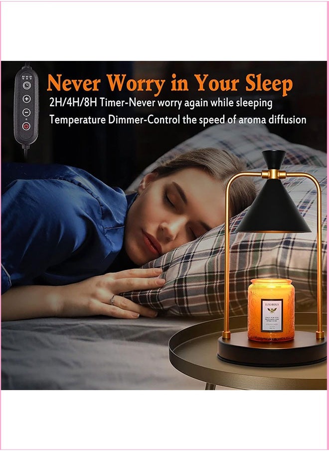 HQ-GAMING - Candle Warmer Lamp Electric Candle Warmer with Timer Gifts for Candle Lovers,Dimmable Candle Lamp,Compatible with Various Candles, Candle Holders for Home Decor (Black) - Image 1