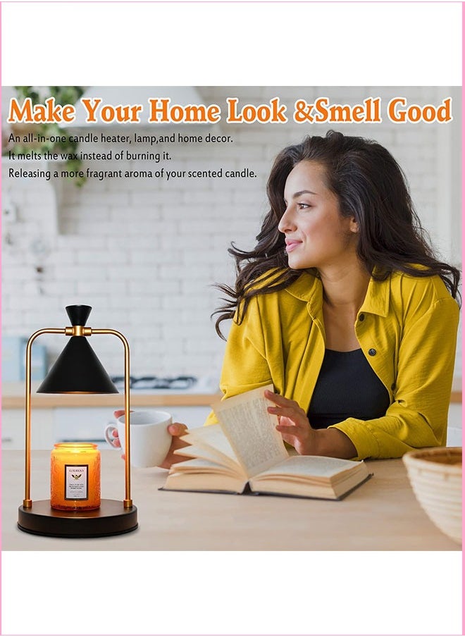 HQ-GAMING - Candle Warmer Lamp Electric Candle Warmer with Timer Gifts for Candle Lovers,Dimmable Candle Lamp,Compatible with Various Candles, Candle Holders for Home Decor (Black) - Image 1