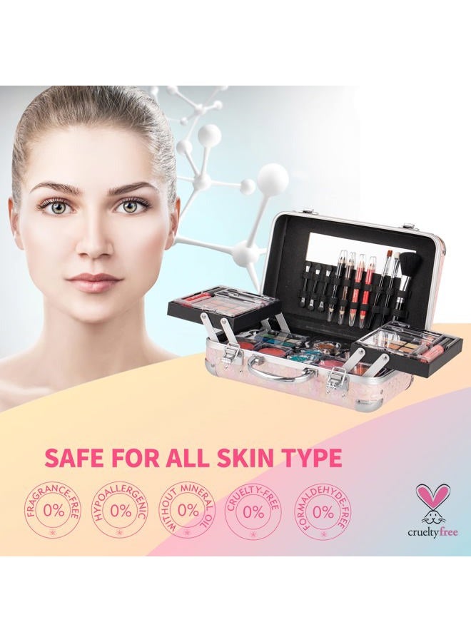 Hot Sugar All In One Makeup Set for Teen Girls - Full Makeup Kit for Beginners With Eye Shadow Palette, Blush, Lip Gloss, Brush, Mirror (Pink Heart) - Image 5