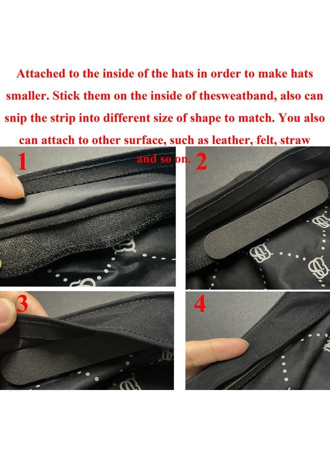 مونوشيف شريط قياس مقاسات القبعات من مونوشيف، 30 قطعة، بطانة إسفنجية لتقليل مقاسات القبعات، شريط لاصق ذاتي للقبعات، عصابة رأس صغيرة باللونين الأسود والأبيض - Image 3