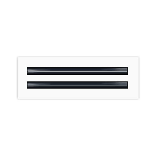 BUILDMART - 12" Linear Slot Diffuser - (2 Slot) Double Slot - White Decorative Aluminum Air Vent - Heating and Cooling Modern AC Vent Cover for Ceiling, Walls & Floors - Texas Buildmart - Image 1