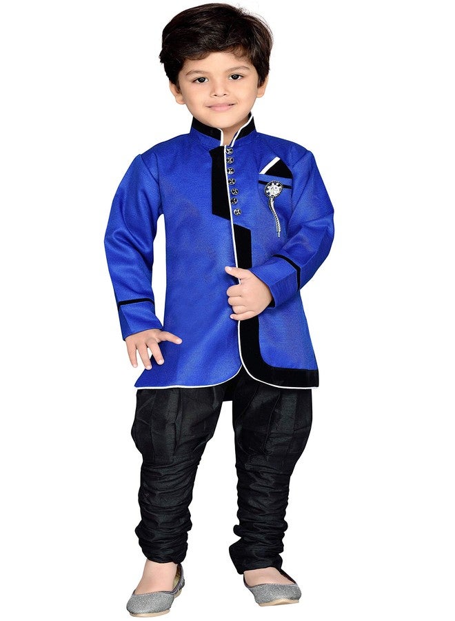 AJ DEZINES Kids Sherwani Suit Set For Boys (644_BLUE_8.) - Image 1