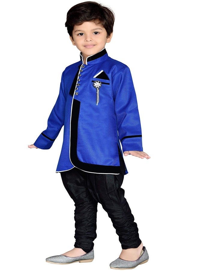 AJ DEZINES Kids Sherwani Suit Set For Boys (644_BLUE_8.) - Image 2