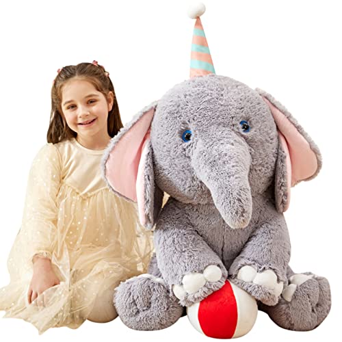 IKASA Giant Elephant Stuffed Animal Plush Toy 31 Large Big Jumbo Soft Plushie Toys for Kids Girls Boys Girlfriend - Image 1