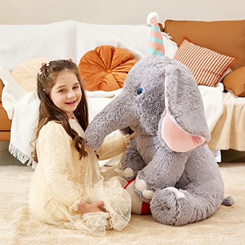 IKASA Giant Elephant Stuffed Animal Plush Toy 31 Large Big Jumbo Soft Plushie Toys for Kids Girls Boys Girlfriend - Image 5