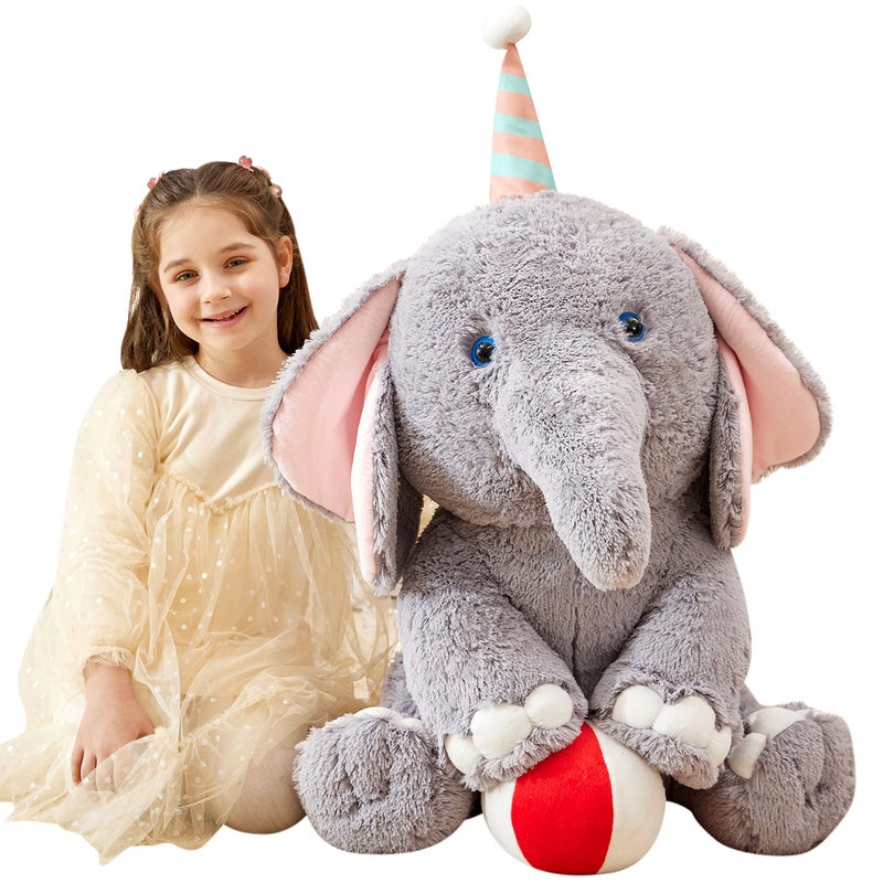 IKASA Giant Elephant Stuffed Animal Plush Toy 31 Large Big Jumbo Soft Plushie Toys for Kids Girls Boys Girlfriend - Image 3